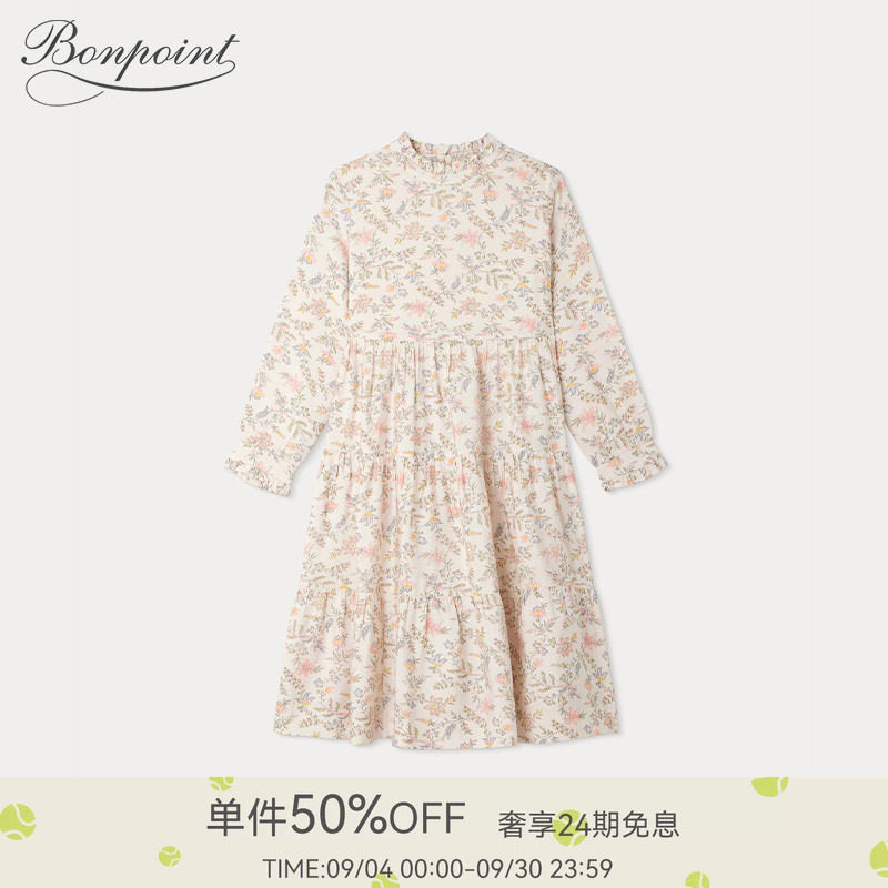 秋冬女大童碎花连身裙Bonpoint童装礼服系列图片