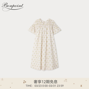 连身裙小樱桃童装 Bonpoint2026春夏女大童满印落肩袖 新品