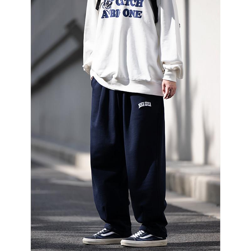 Bellken早起工作室 22AW 复古宽松运动休闲厚棉裤长裤男女纯色潮