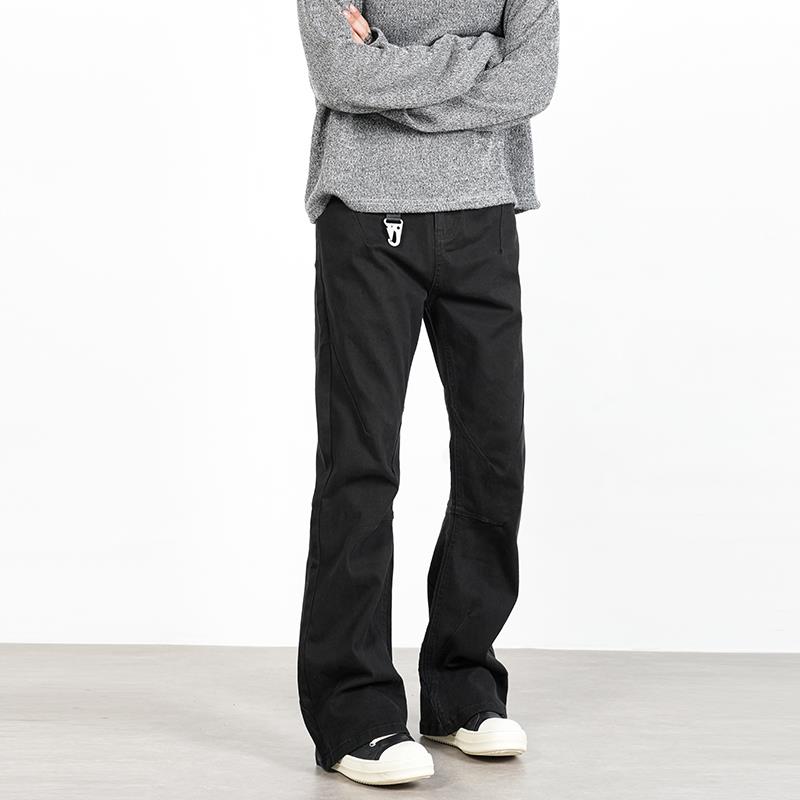 RAIN EDM美式高街vibe解构设计牛仔裤男修身直筒微喇cleanfit裤子