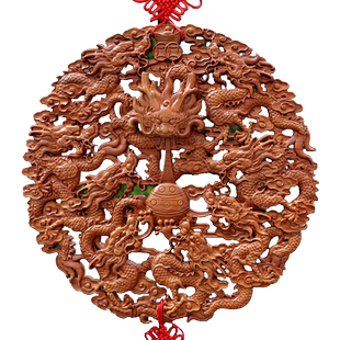 桃木九龙献瑞九龙戏珠九龙壁挂件摆件木雕玄关客厅店铺开业新居