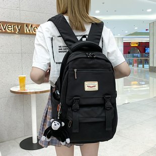 潮流女式 韩版 双肩包学院帆布包休闲登山旅行包耐磨减负中学生书包