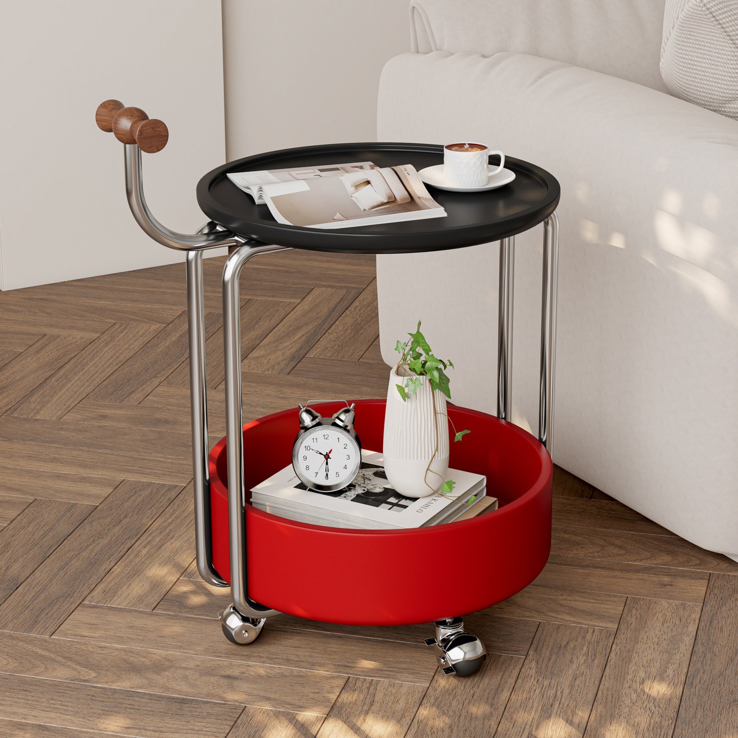 客厅边几家用沙发小户型移动推车轻奢现代简约高级感侘寂风小茶台,住宅家具,移动边几/推车,淘宝优惠券,粉丝福利购,淘宝优惠卷