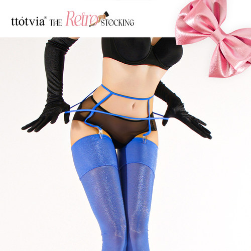 ttotvia极简彩色金属扣吊袜带