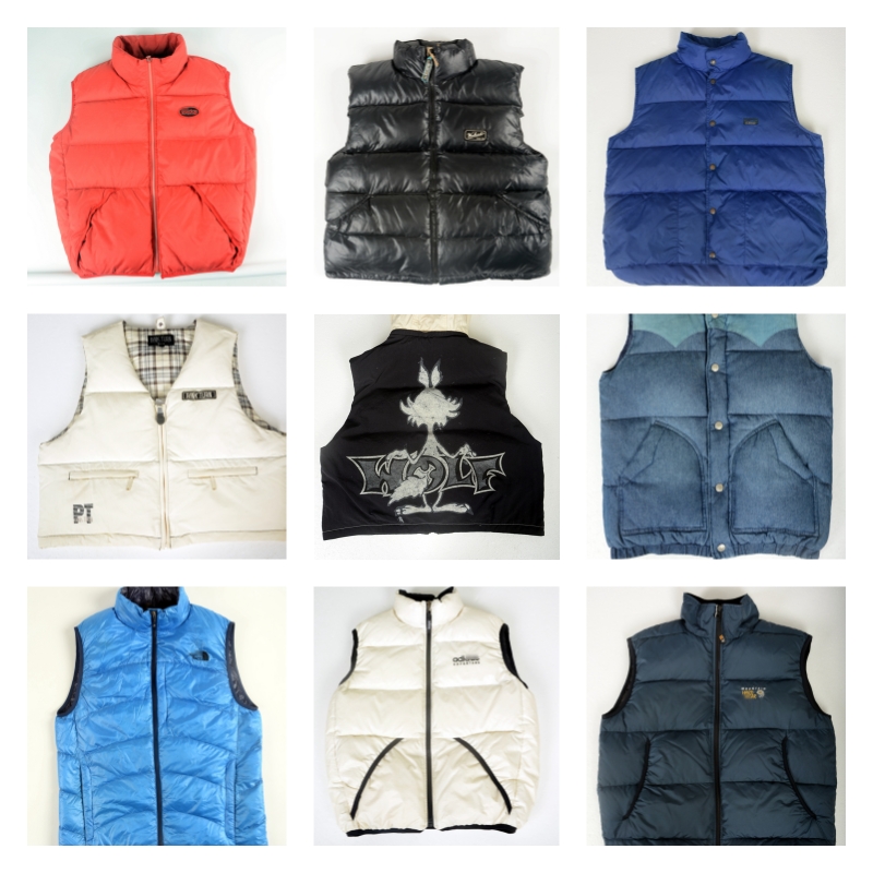 秋冬装VINTAGE复古古着孤品日韩运动加厚保暖男女羽绒马甲背心