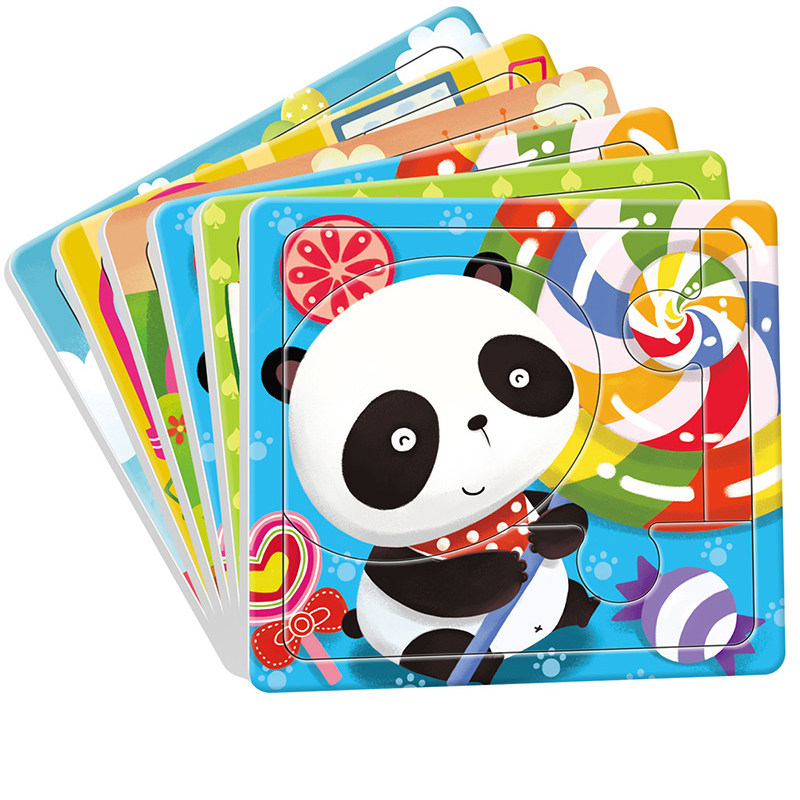 动手动脑玩拼图书12张 0-2-3岁宝宝纸质拼版4/8/12片亲子益智游戏幼儿童专注力训练书籍培养孩子观察力记忆力的宝宝智力开发早教书