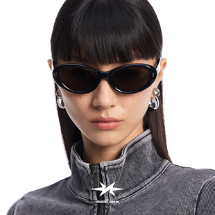 PLASTIC 太阳镜 BRAIN复古猫眼方圆脸板材墨镜女防紫外线时尚