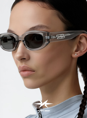 【王栎鑫同款】PLASTIC BRAIN复古窄框猫眼墨镜简约百搭太阳镜