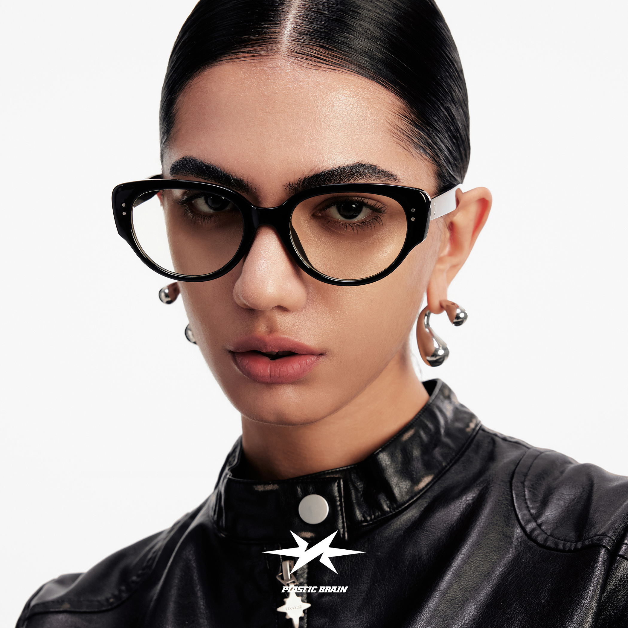 黑框平光镜素颜镜复古猫眼近视镜