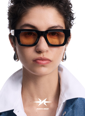 【鹭卓/秦霄贤综艺款】PLASTIC BRAIN笑脸墨镜男小方框太阳眼镜女
