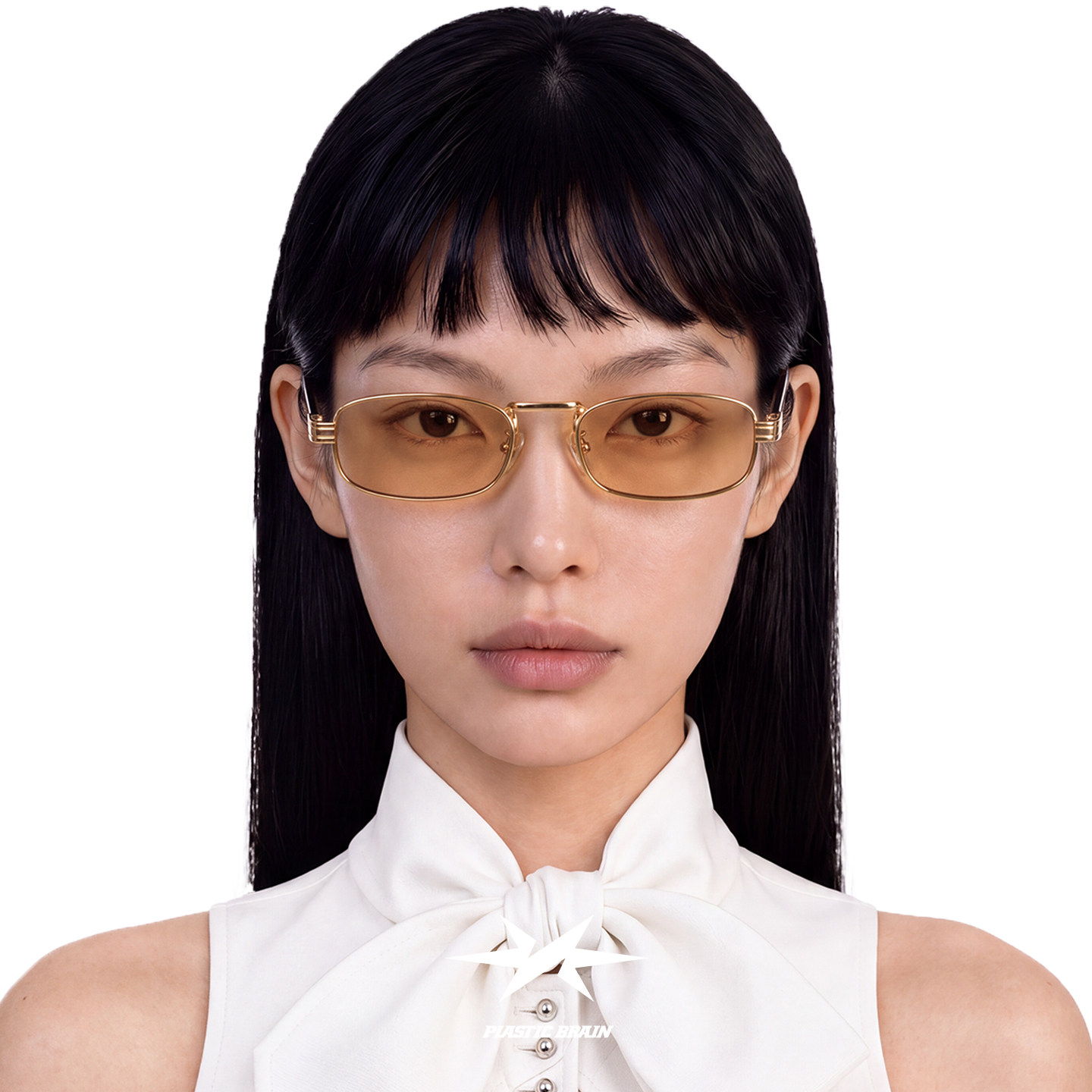 PLASTIC BRAIN塑料脑袋复古方块墨镜老钱风超轻金属镜架太阳眼镜