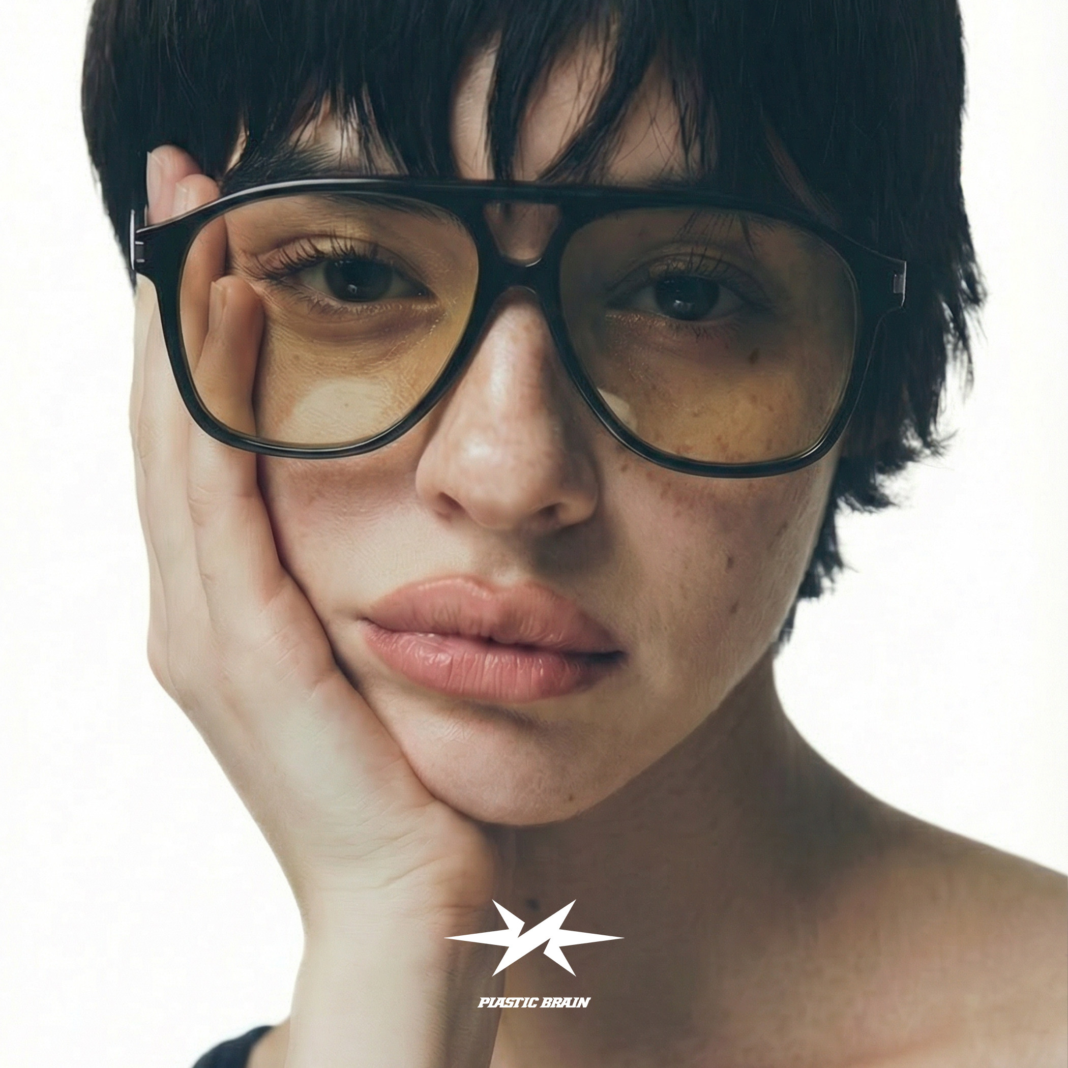 PLASTIC BRAIN飞行员大框素颜墨镜复古玳瑁防紫外线太阳眼镜男女