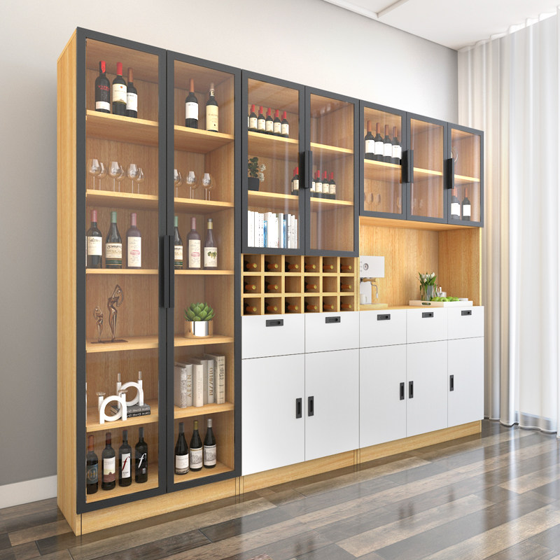 平子集组合玻璃酒柜简约经济型客餐厅储物收纳餐边柜子家具定制
