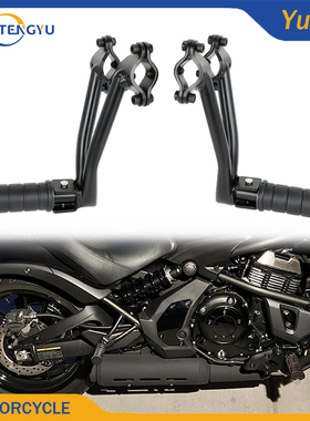 适用川崎小伙神VN650 EN650改装后脚踏支架可折叠脚踏总成15-22年