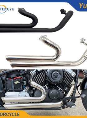适用于雅马哈天王 XVS650 XVS400 DS650 改装复古VH排气管 带消音