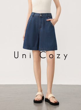 Uni Cozy【松弛舒适 轻薄软糯】夏日呼吸慵懒风高腰牛仔短裤 936