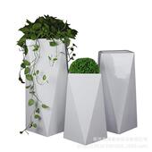 大型商业美陈商场酒店别墅售楼处组合落地花钵户外菱形切面大花盆