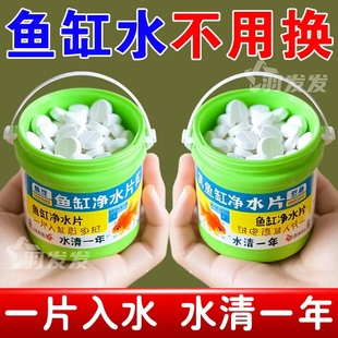 新款鱼缸高分子化合物净水片免换水配方除油膜去黄水水质稳定剂