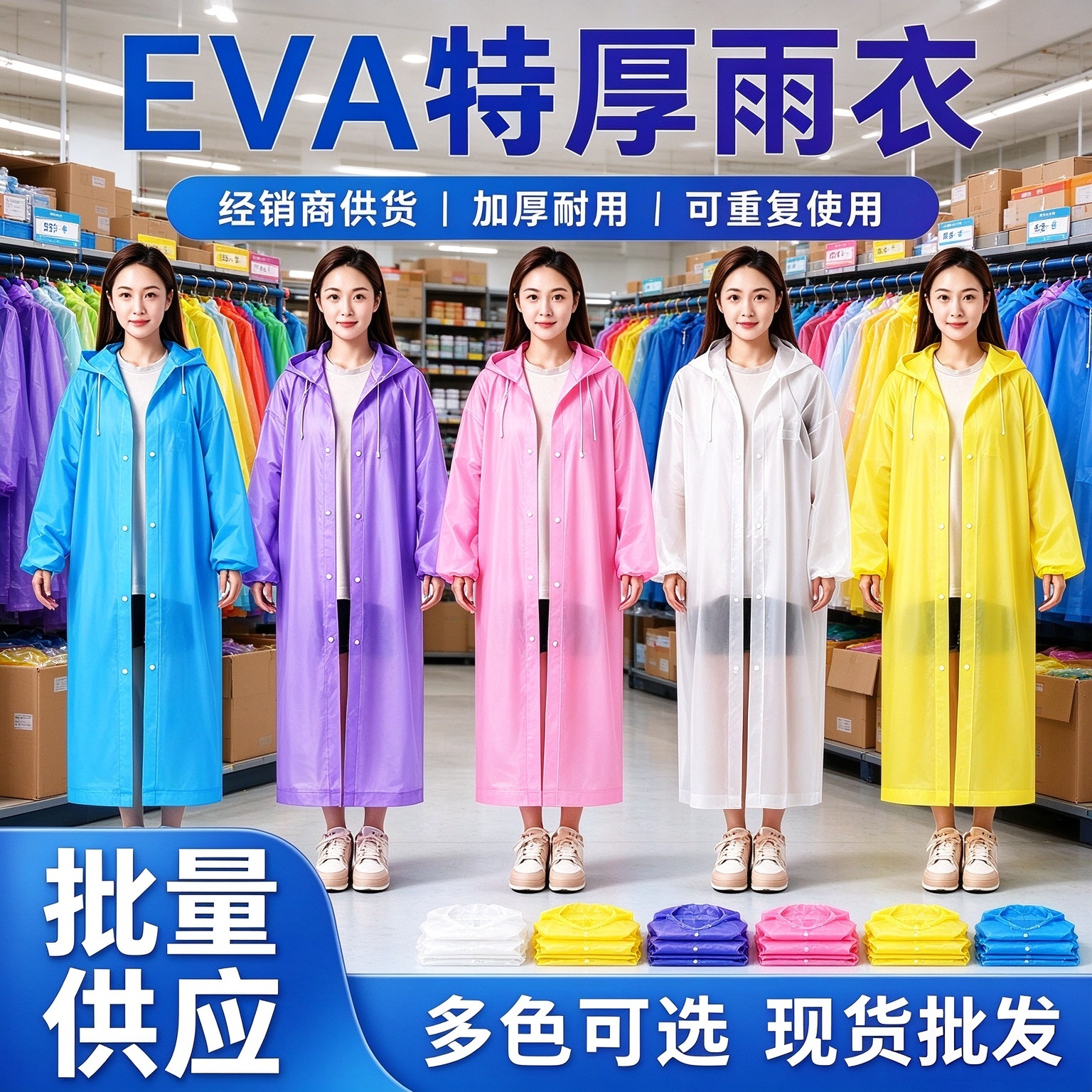 EVA雨衣非一次性男女长款全身户外成人旅游暴雨便携时尚加厚雨披