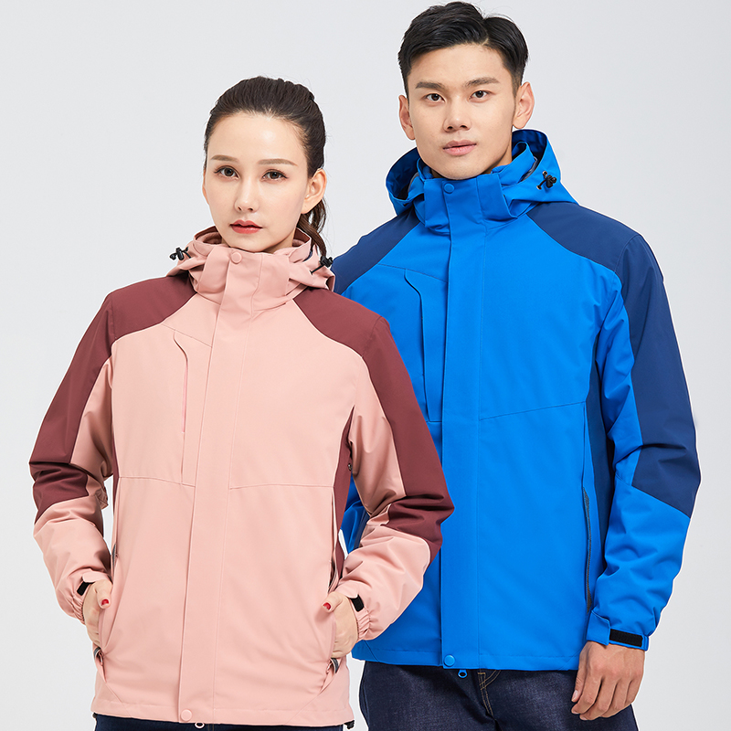 可拆卸防风雨情侣款冲锋衣定制