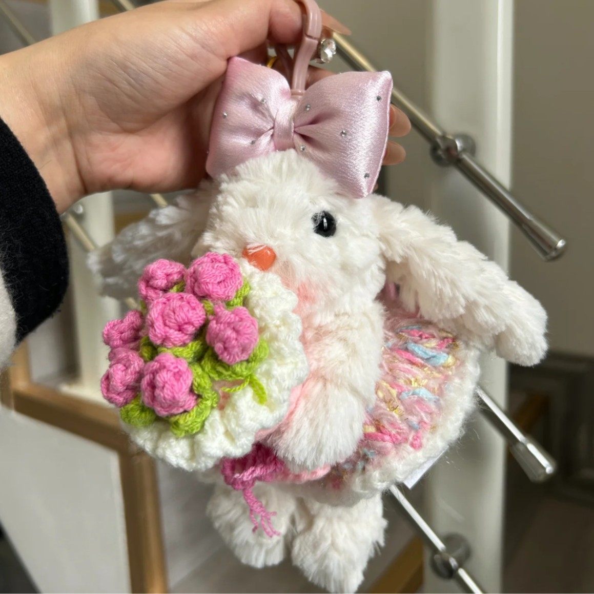 网红可爱毛绒兔子挂饰手