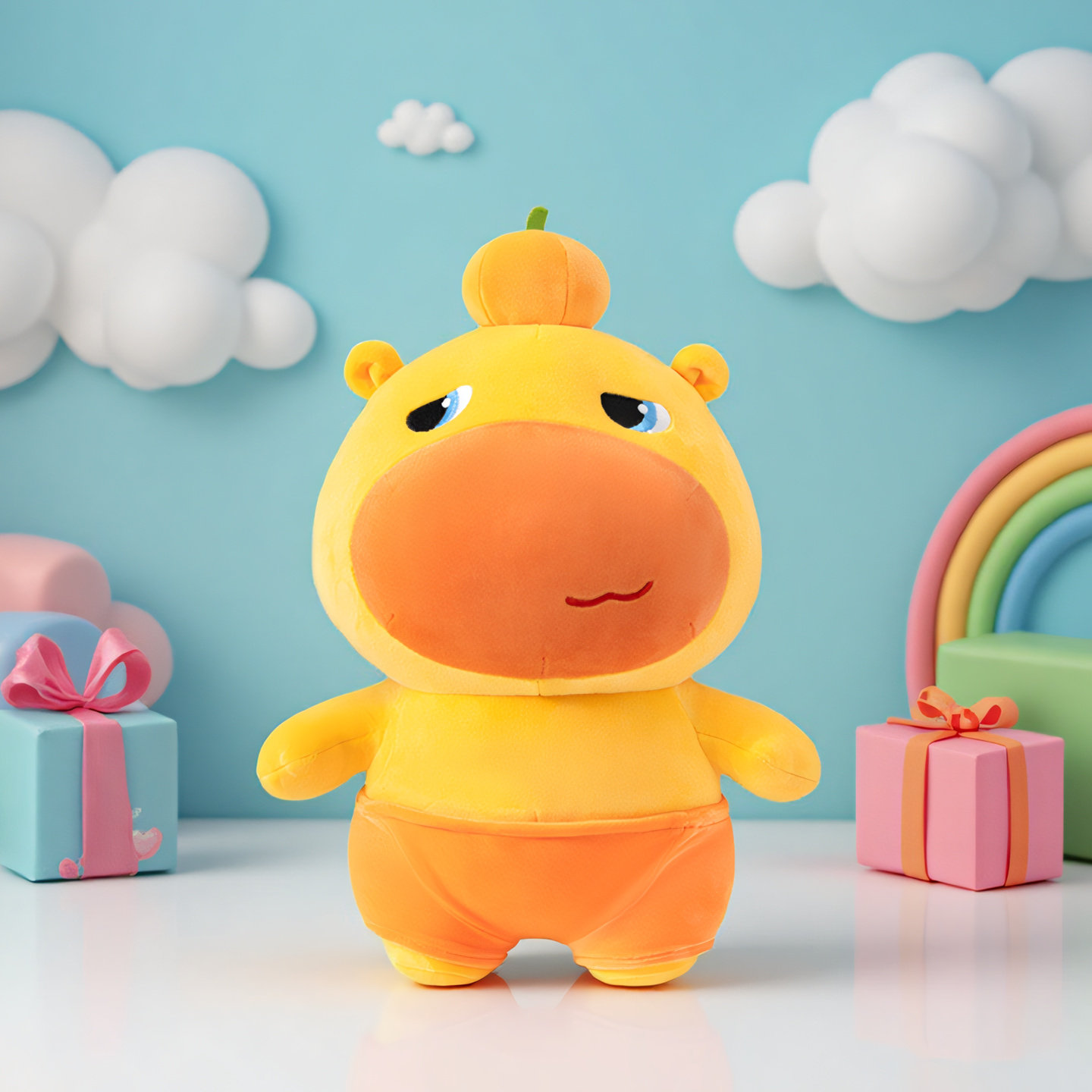 包玩偶水豚表情卡皮可爱噜