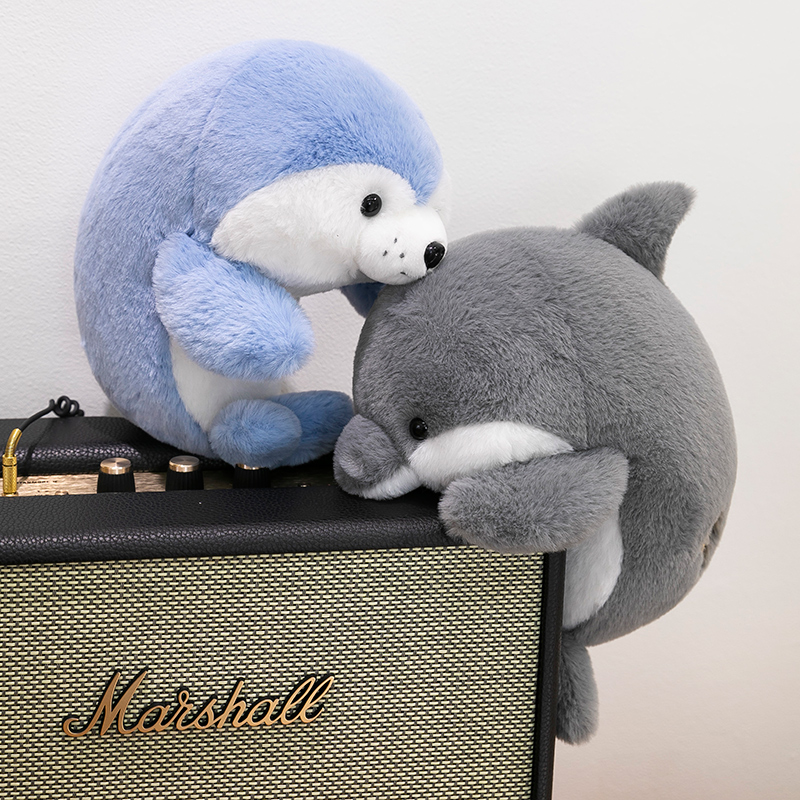 海洋公仔海豹鲸鱼海豚摆件萌系可爱生日礼物毛绒玩具桌伴嘟嘟