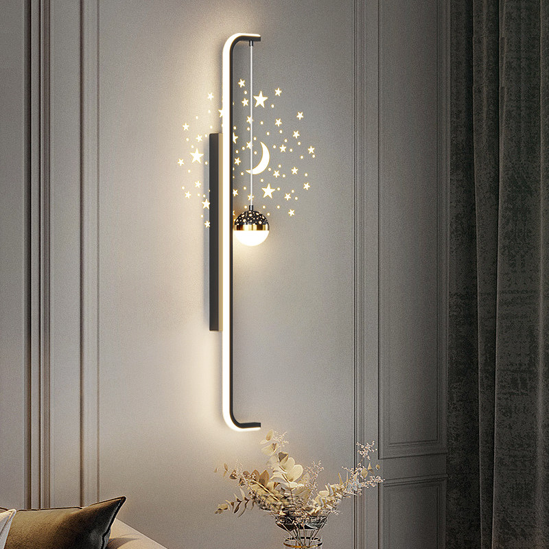 2025年新款轻奢网红壁灯客厅电视背景墙灯具创意长条主卧室床头灯,家装灯饰光源,壁灯,淘宝优惠券,粉丝福利购,淘宝优惠卷