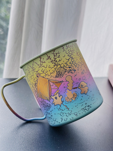 SnowPeak雪峰450ml纯钛杯 彩色露营小狗款 日本正品