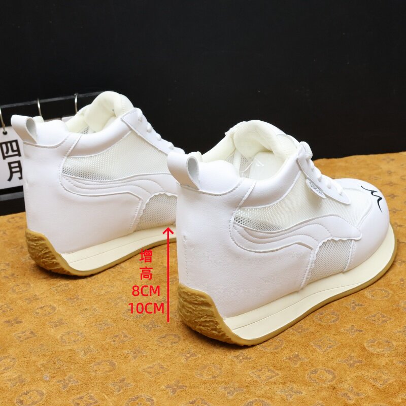 隐形增高10cm小白鞋女夏透气