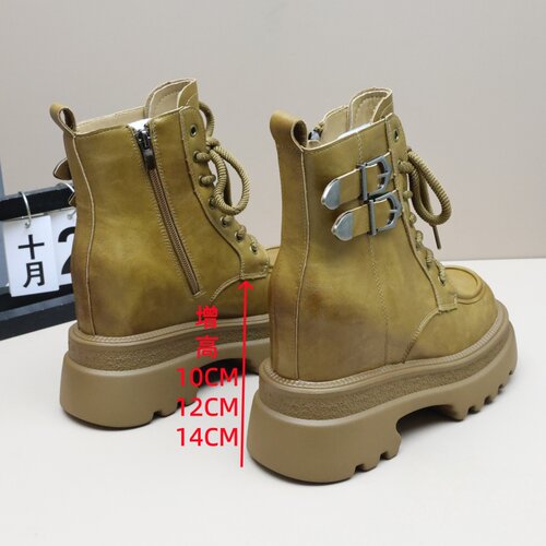内增高厚底加绒显瘦女马丁短靴