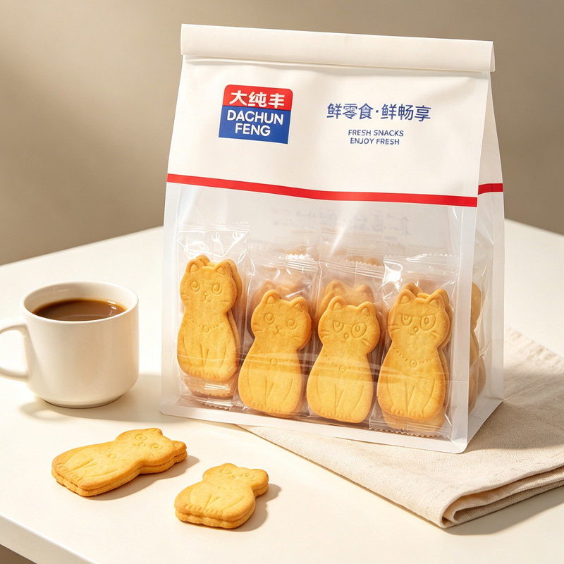 黄油猫酪薄脆饼干小动物形状小零食休闲蛋糕面包中秋礼物小猫饼干