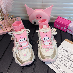 儿童运动鞋2026春秋新款潮牌女童超轻网鞋透气网面潮酷老爹鞋女款