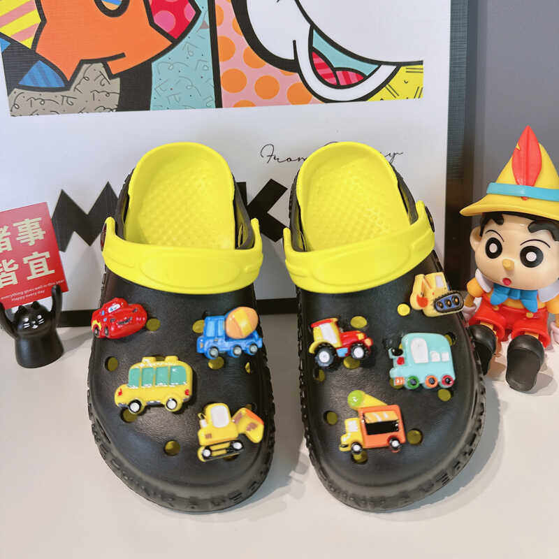 男童黑色洞洞鞋2026新款夏季儿童轻便小汽车拖鞋小孩外穿男孩夏天 - 淘宝联盟商品