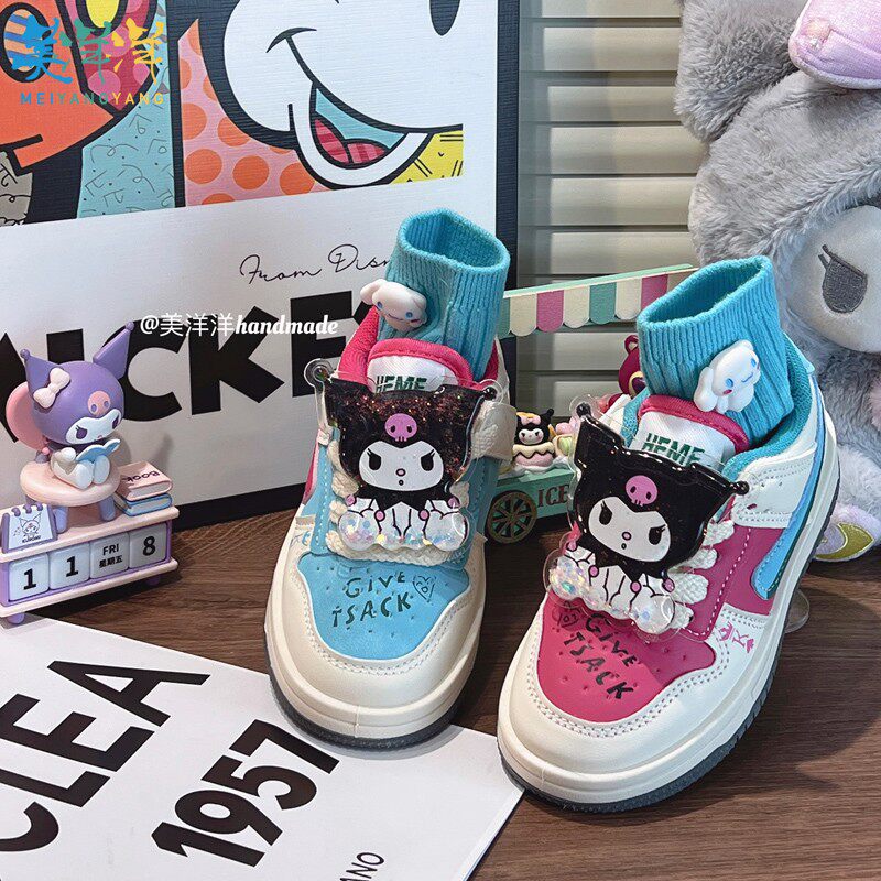 女童低帮粉蓝鸳鸯鞋春款儿童百搭轻便运动鞋女款春秋小孩爆款板鞋