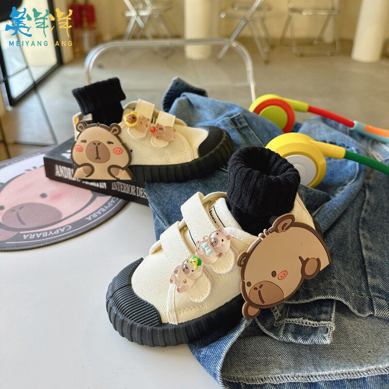 男童幼儿园春秋软底轻便帆布鞋