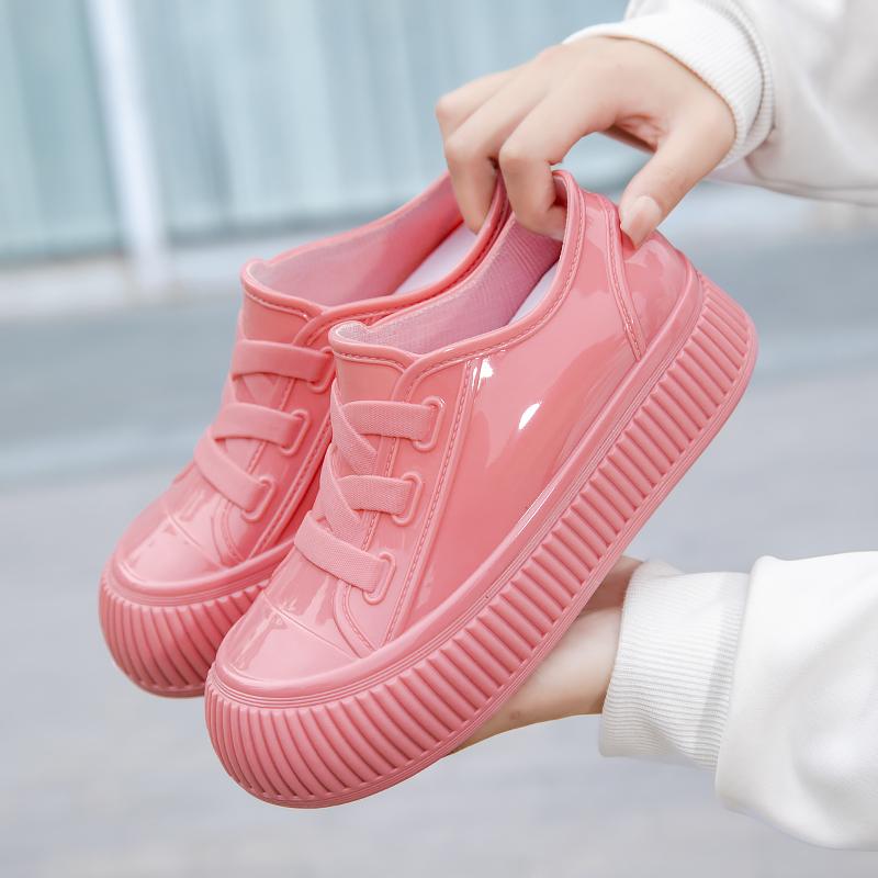 内增高雨鞋女时尚款水靴外穿厚底水鞋女防水防滑低帮雨靴户外胶鞋