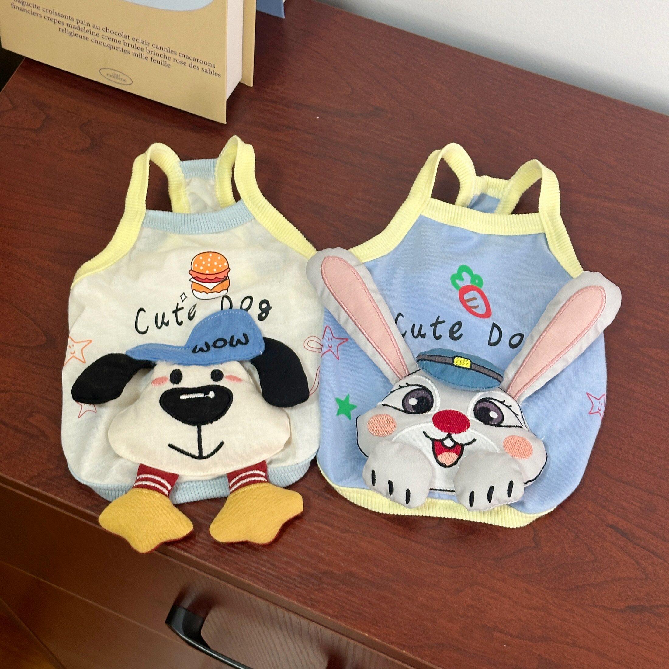 宠物狗狗衣服春夏季新款可爱兔子公仔吊带猫咪泰迪比熊小型犬服装