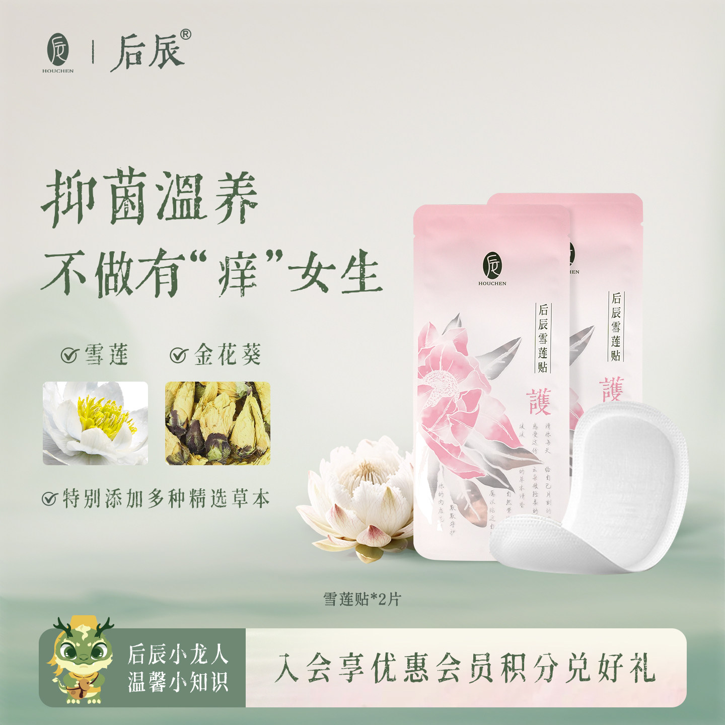 【U先福利】后辰雪莲贴护垫*2片(不参与店铺活动)非正装,洗护清洁剂/卫生巾/纸/香薰,护垫,淘宝优惠券,粉丝福利购,淘宝优惠卷