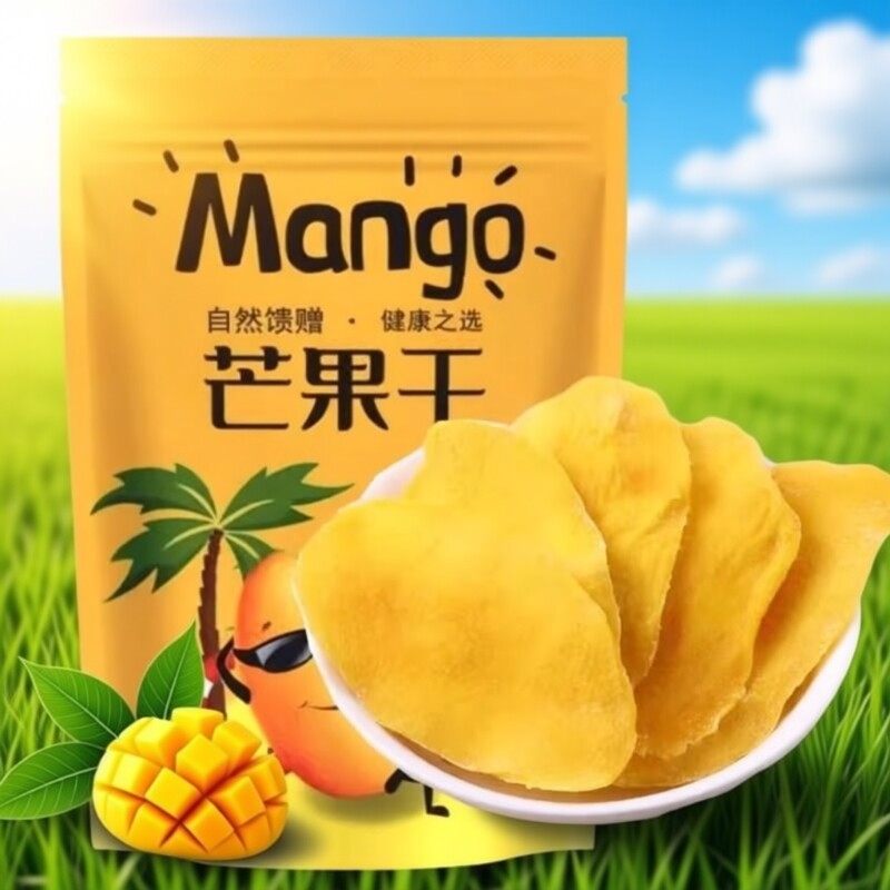 原切芒果干平晏铺子泰国进口厚切芒果干500g原味水果干果脯零