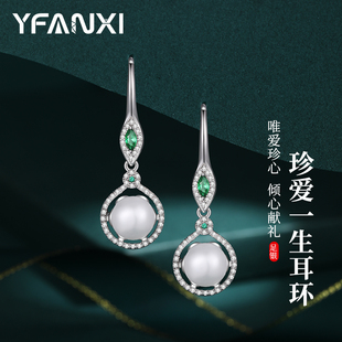 999纯银珍珠耳环女宫廷风耳坠2025新款高级耳钉年轻款生日礼物