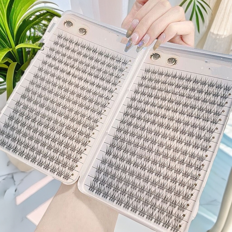 大容量懒人鱼尾三部曲睫毛假睫毛新手自然超自然仿真单簇分段