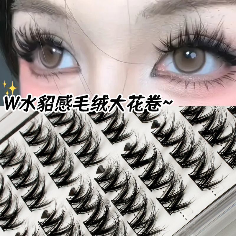 5D浓密大花卷懒人睫毛假睫毛单簇自然新品分段混血三部曲新手仿真