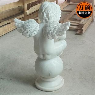 大理石欧式乐神小天使雕像别墅花园摆件庭院西方人物汉白玉石材