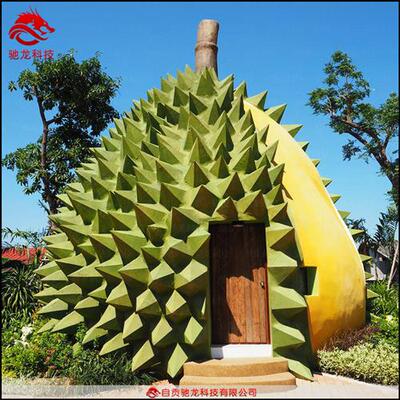 景区玻璃钢草莓屋大型水果美陈造型房子树脂水果小屋售卖亭定制