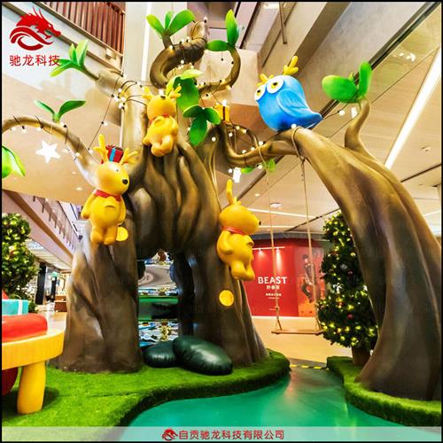 商场异形立体美陈雕塑公司大型户外发光dp摆件布艺橡胶美陈