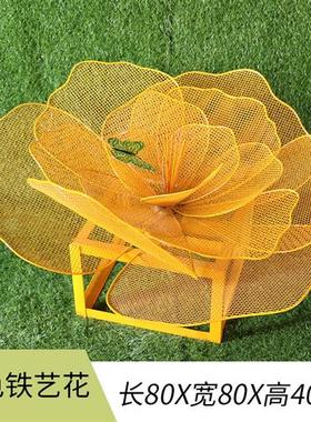 不锈钢镂空蝴蝶蒲公英雕塑金属发光荷花梅花鹿摆件景区售楼部装饰