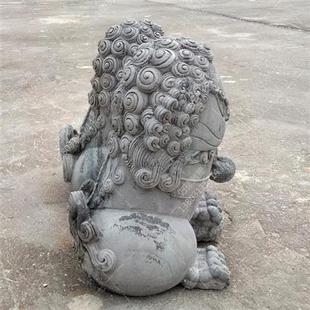 汉白玉石狮子雕塑精雕一对看门户外礼品庭院摆件家用天然复古青石