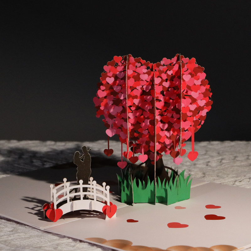 情人节贺卡情侣礼物送恋人女朋友礼物高端3d立体高级感创意折叠diy手工代写生日祝福可定制小卡片