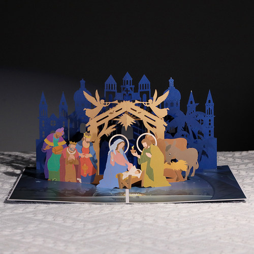 圣诞节新款立体贺卡送信封小卡片diy设计个性纸雕送恋人朋友创意美好祝福简约高级感代写文字祝福礼物小卡片